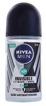 Desodorante Nivea Men Invisible Black & White Fresh Roll-on Antitranspirante 48h 50ml - imagem 1