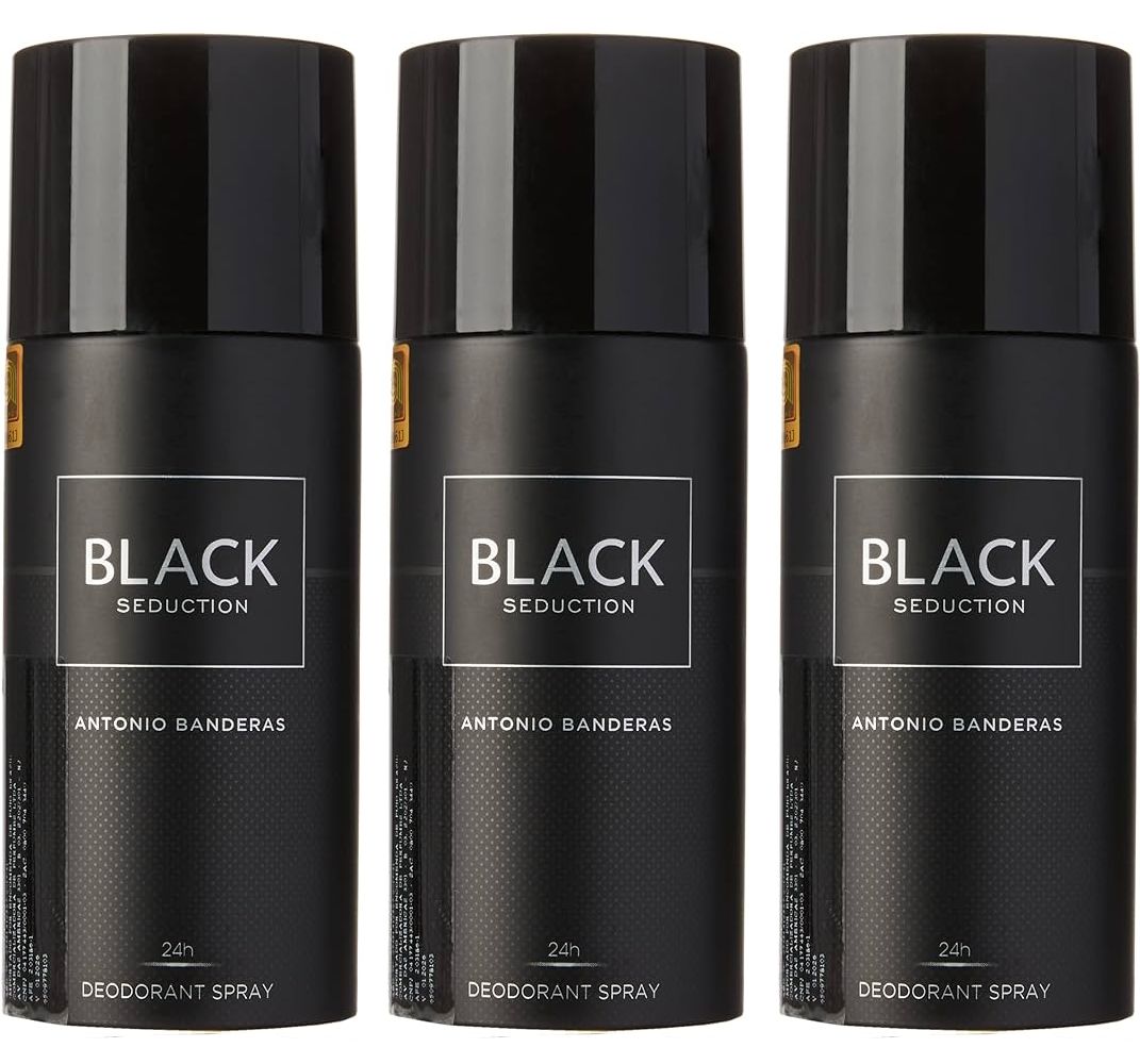 Kit 3 Desodorante Black Seduction Masculino 150ml - imagem 1