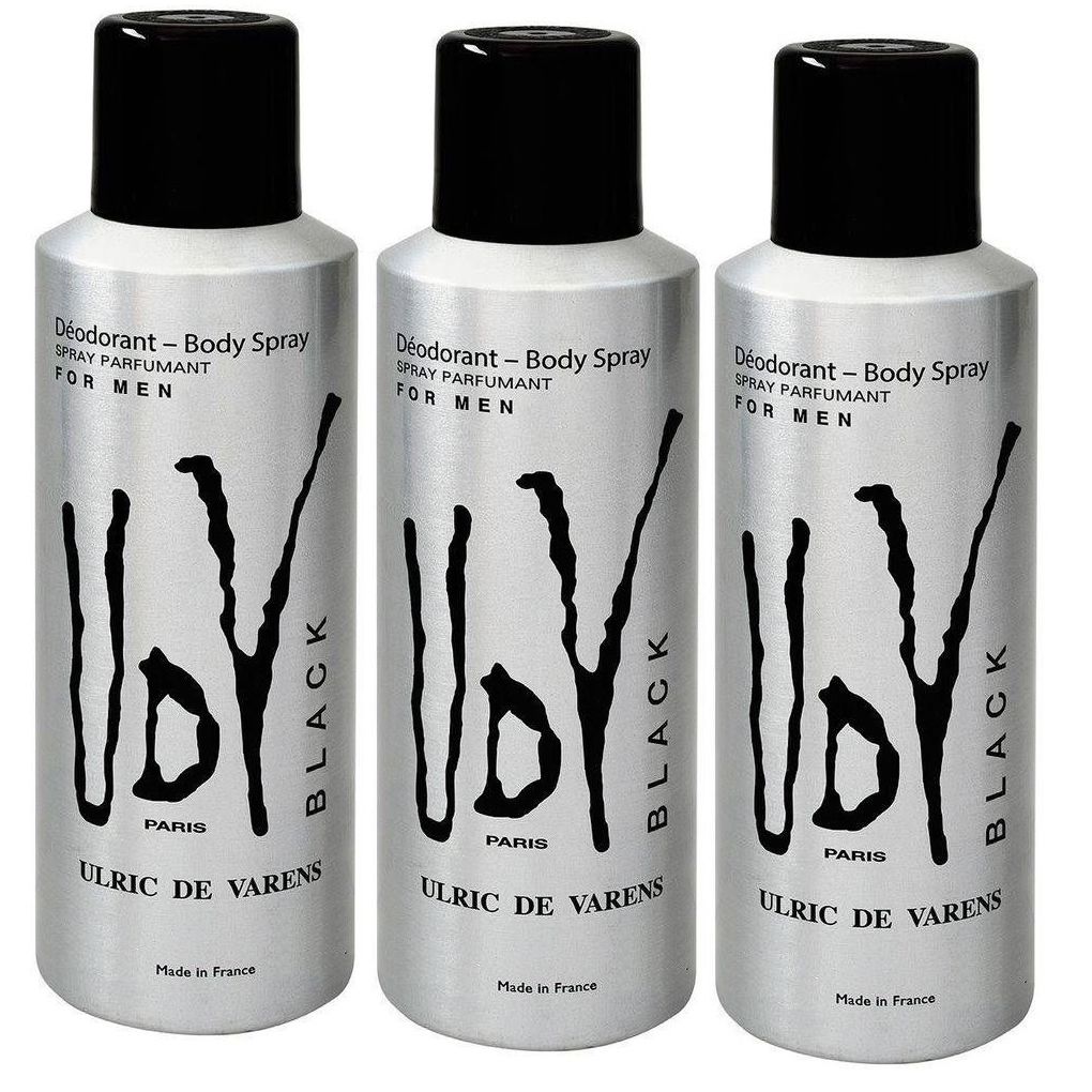 Kit 3 Desodorantes UDV Black Masculino 200ml - imagem 1