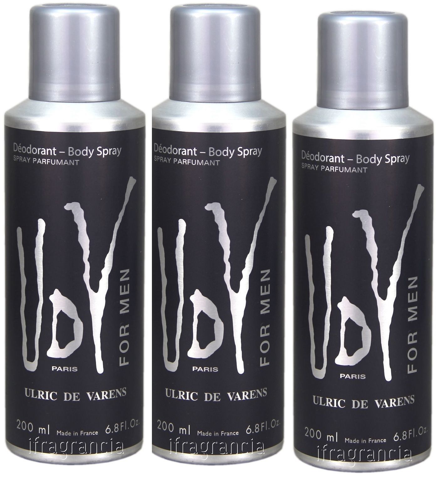Kit 3 Desodorantes Udv For Men Masculino 200ml - imagem 1