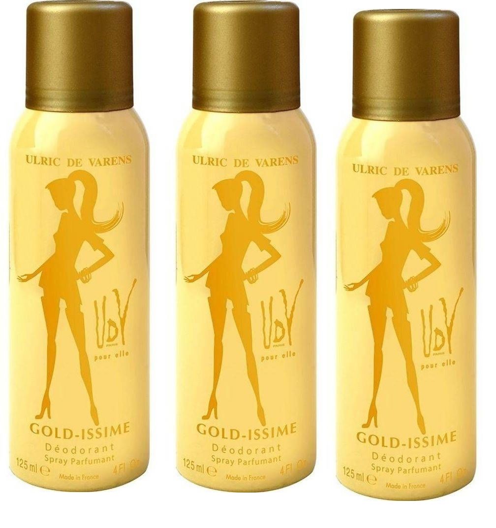 Kit 3 Desodorantes UDV Gold-Issime Feminino 125ml - imagem 1