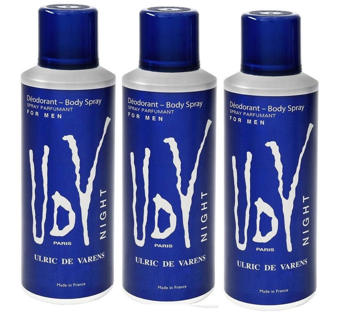 Kit 3 Desodorantes Udv Night Masculino 200ml - imagem 1