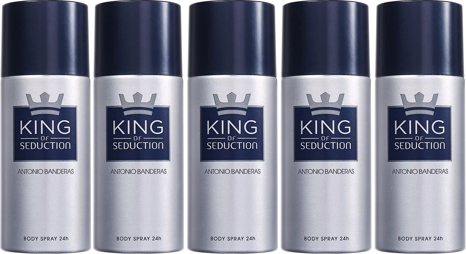 Kit 5 Desodorantes King Of Seduction Masculino 150ml - imagem 1
