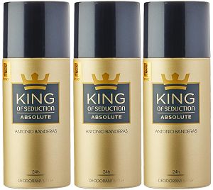 Kit 3 Desodorantes King of Seduction Absolute Masculino 150ml
